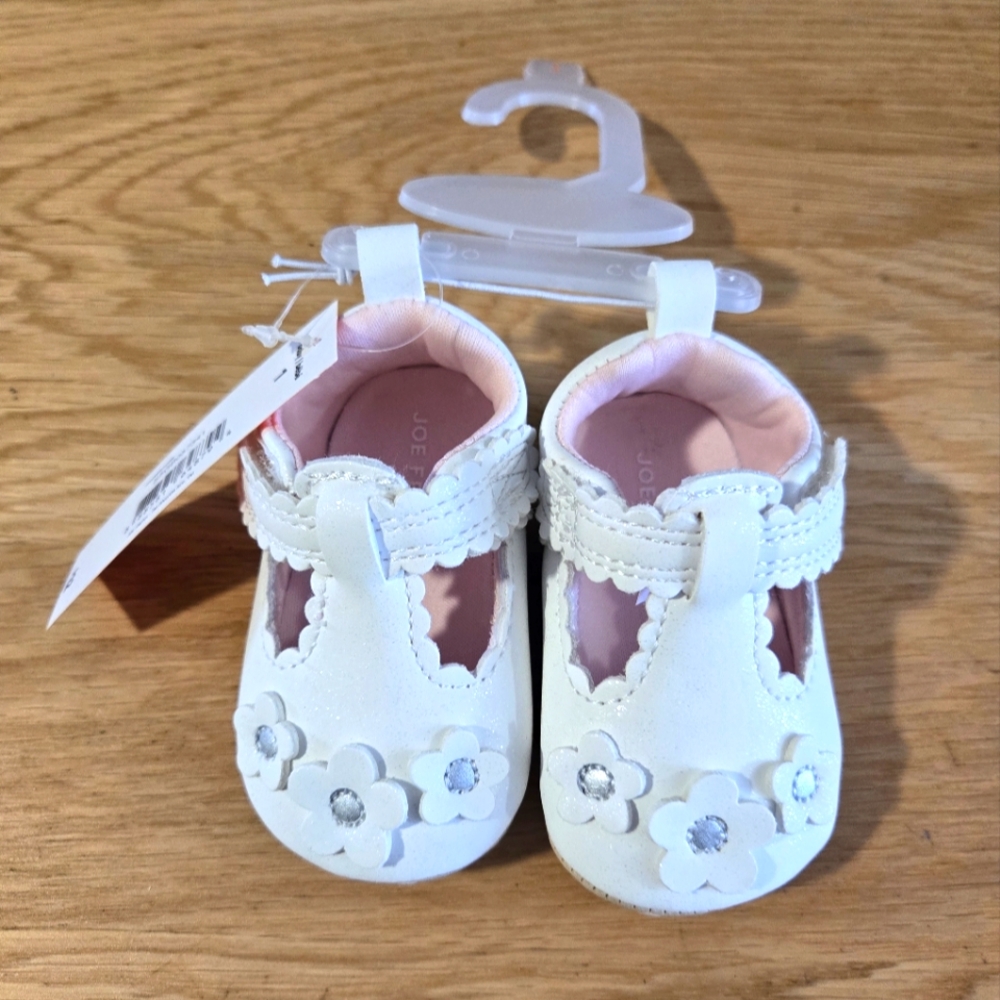 White Floral Kids Shoes